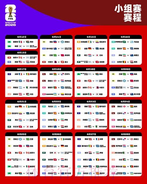 2026世界杯每日赛程最新实时赛程免费观看